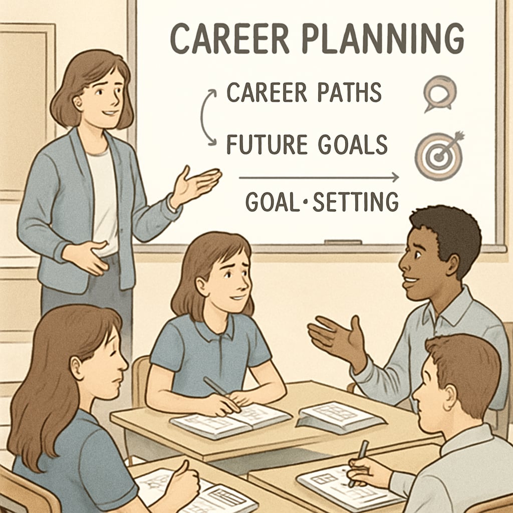 Students discussing career goals to foster learning motivation and informed major selection.