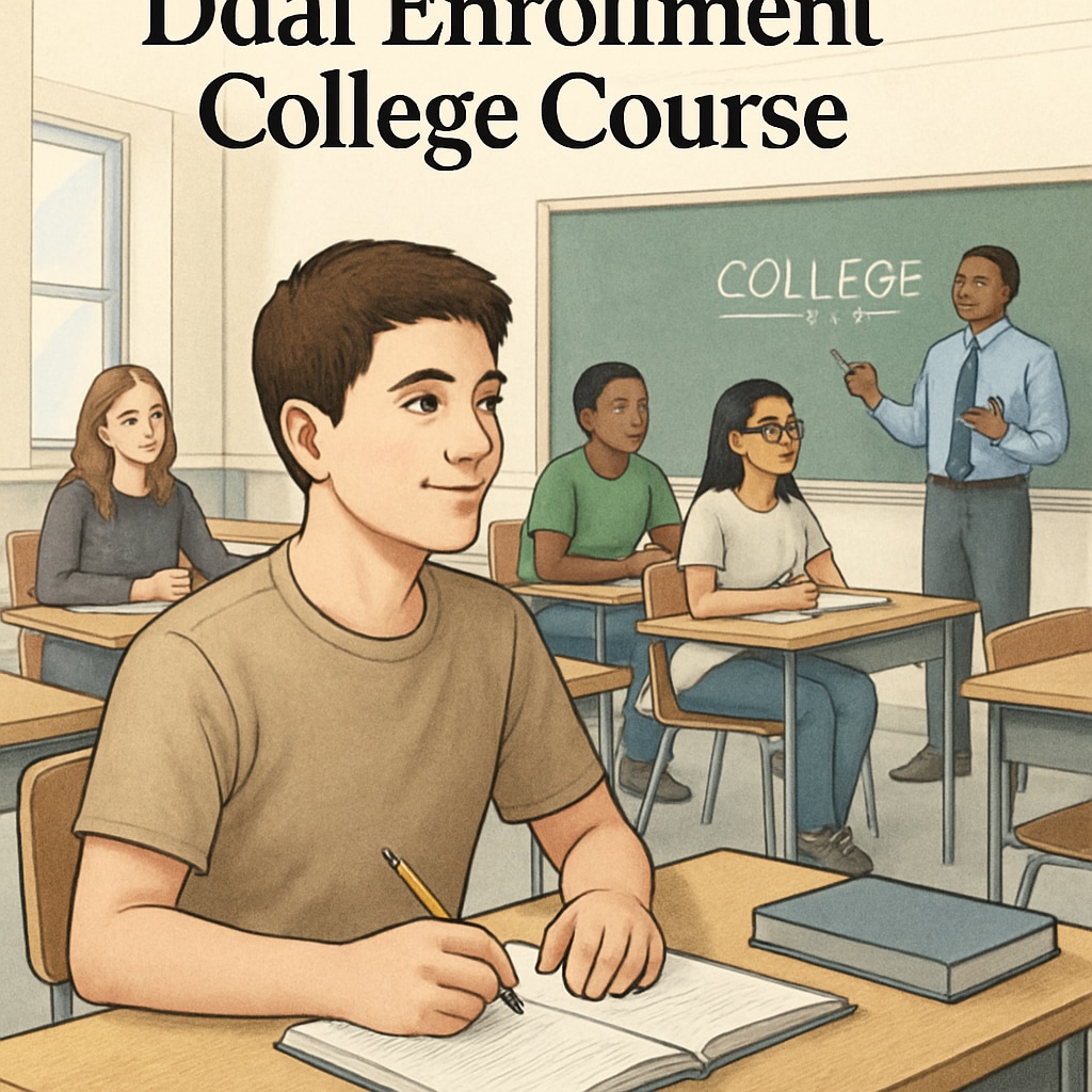 A gifted high school student attending a dual enrollment class for academic enrichment.