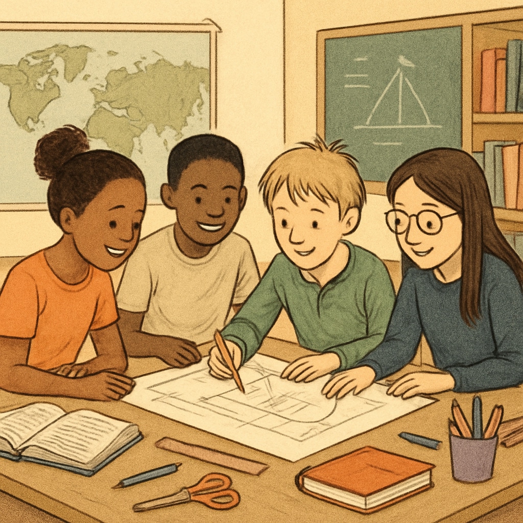 Students from diverse socioeconomic backgrounds working together on a class project