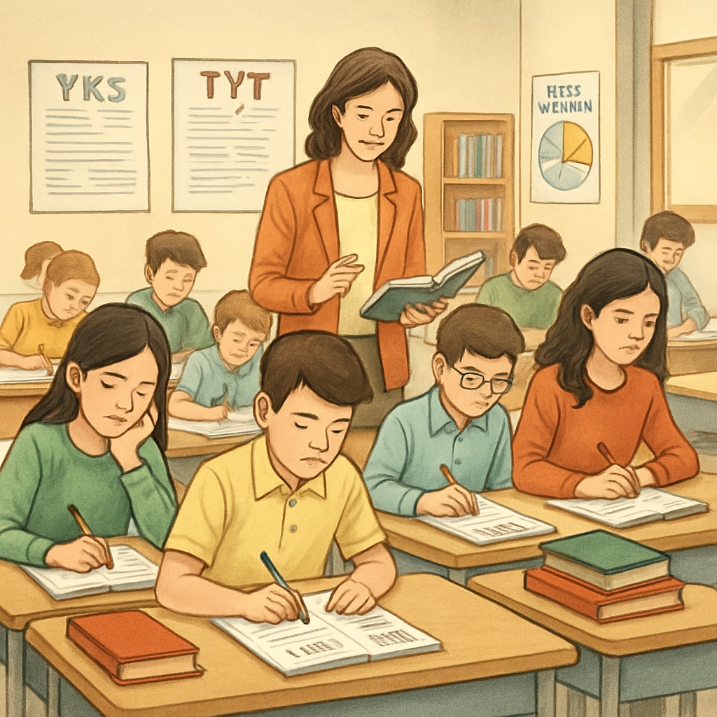 Students preparing for exams in Turkey's exam-centric education system.