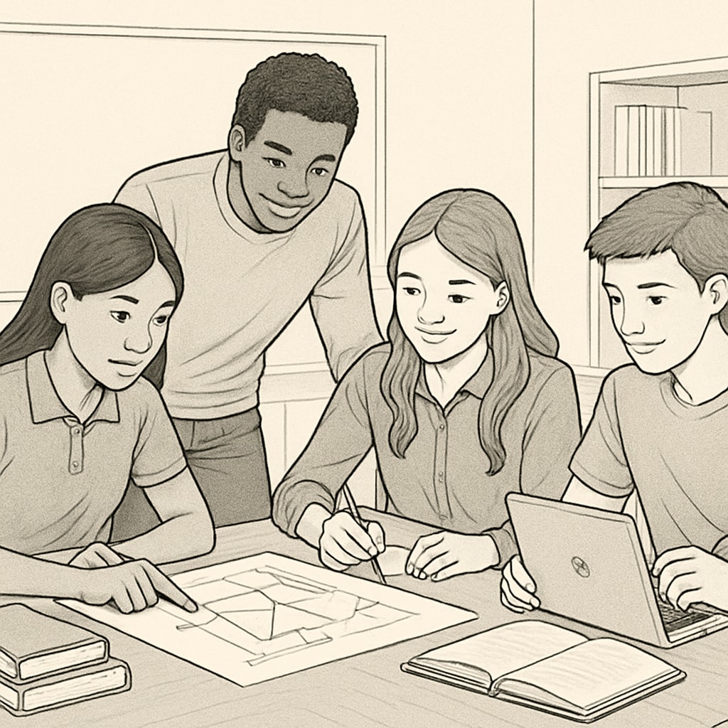 High school students engaging in teamwork and leadership activities