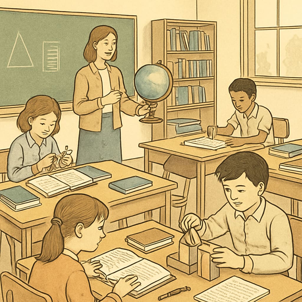 Students in a classroom participating in hands-on learning activities.
