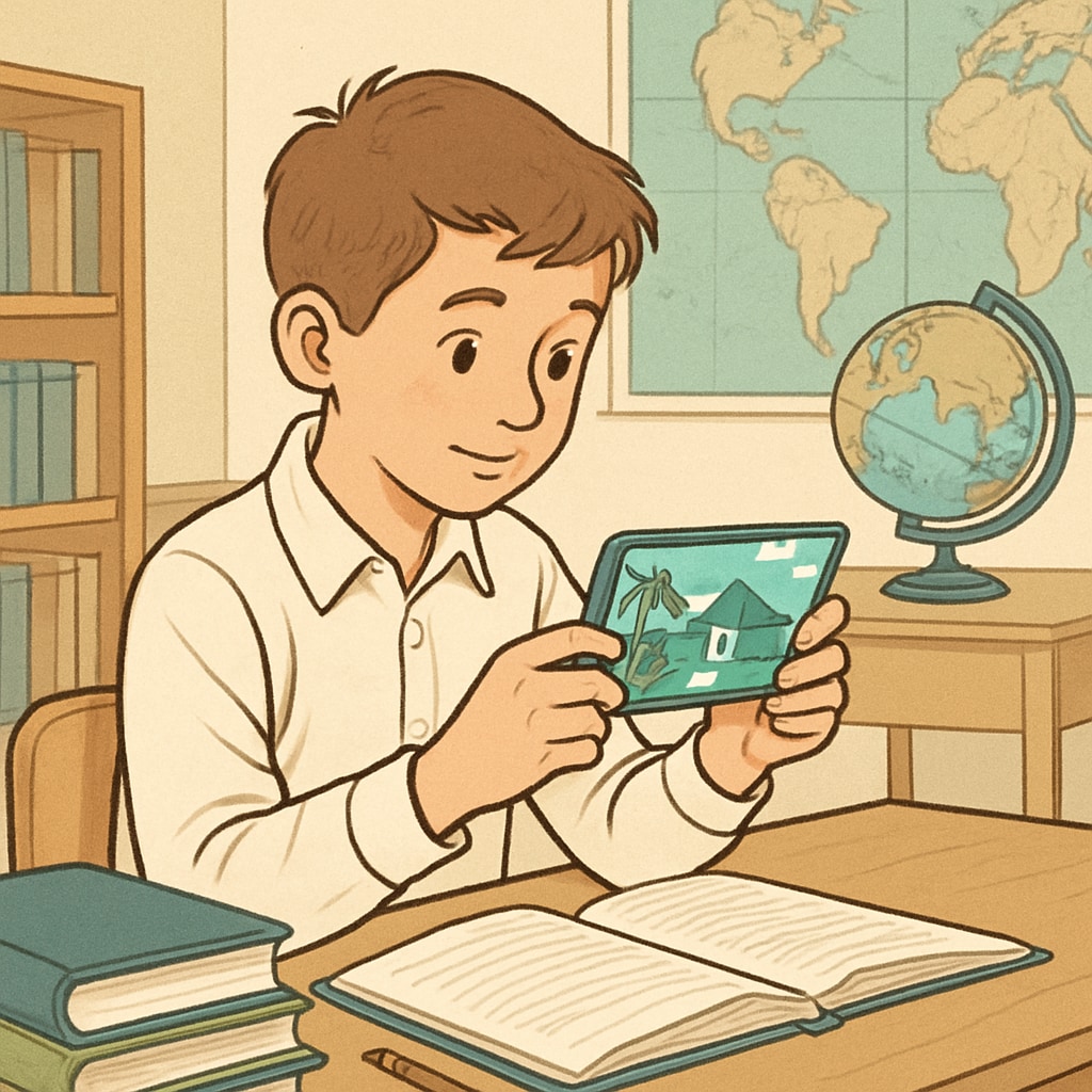 A K12 student engaging with a short video about travel, illustrating the connection between media consumption and tourism decisions.