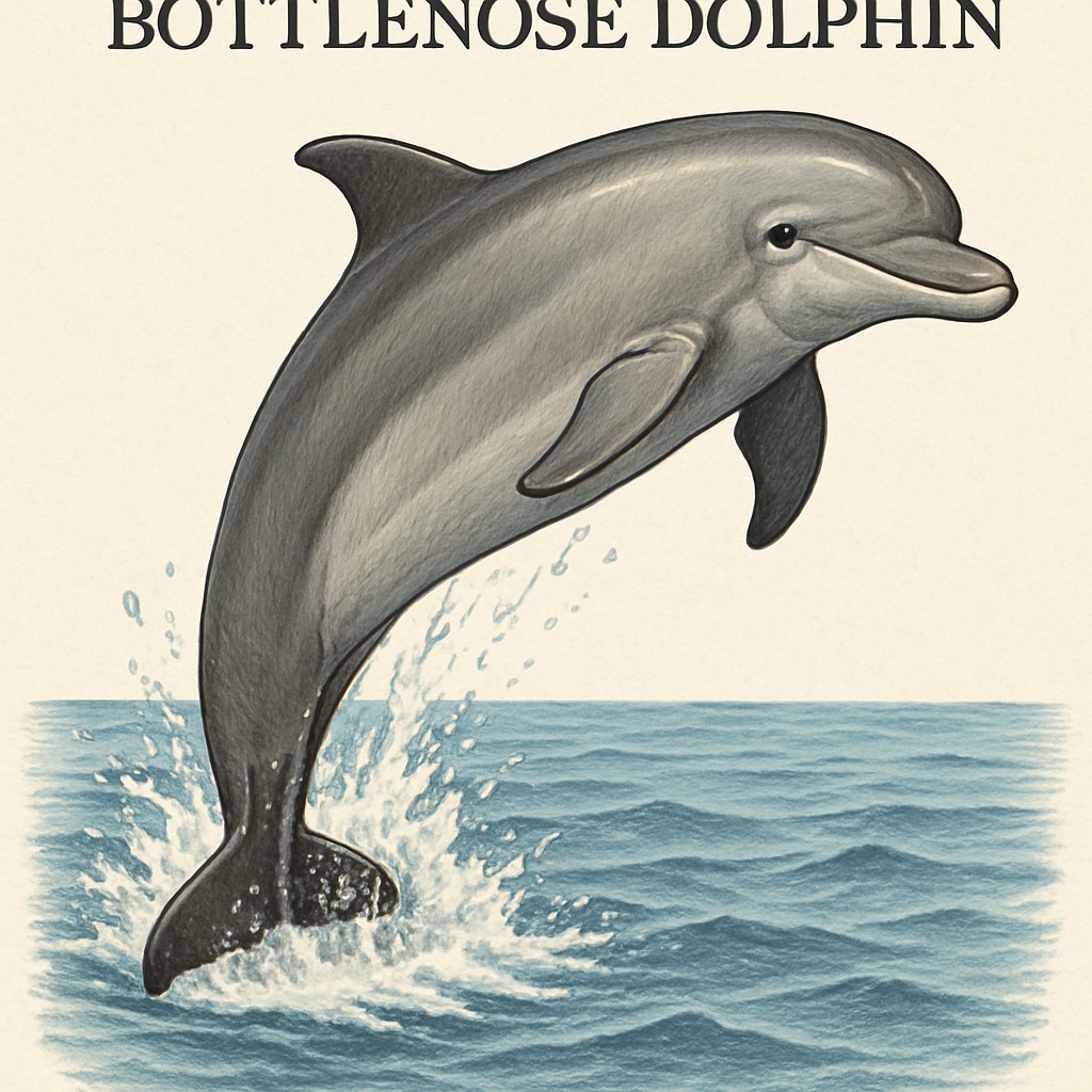 A close-up of a bottlenose dolphin breaching the water, emphasizing its playful nature. A bottlenose dolphin jumping from the water, a key species in dolphin classification.