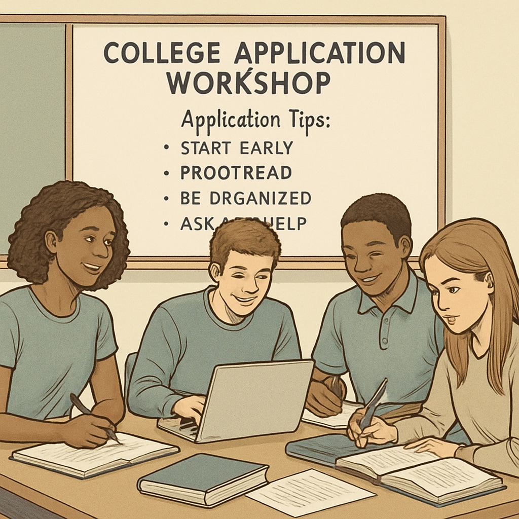 Freshman students in a college application workshop.
