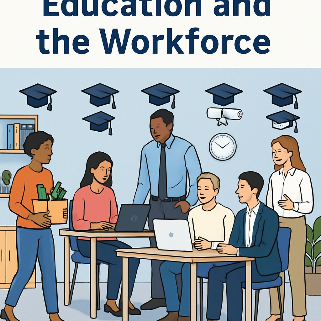 An image showing a diverse workplace with employees representing different levels of education, symbolizing the workforce effects of education requirements. Workforce diversity in education levels