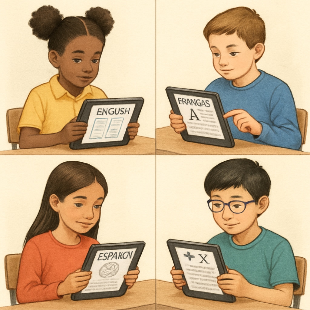 Multilingual education tools helping diverse students learn.