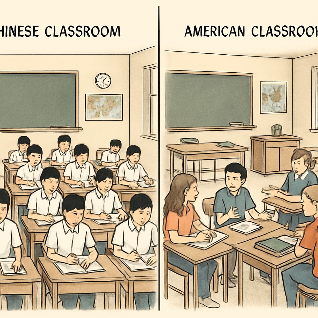 Education system comparison between US and China classroom environments