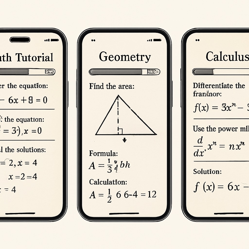 Mobile math learning resources for ability test preparation