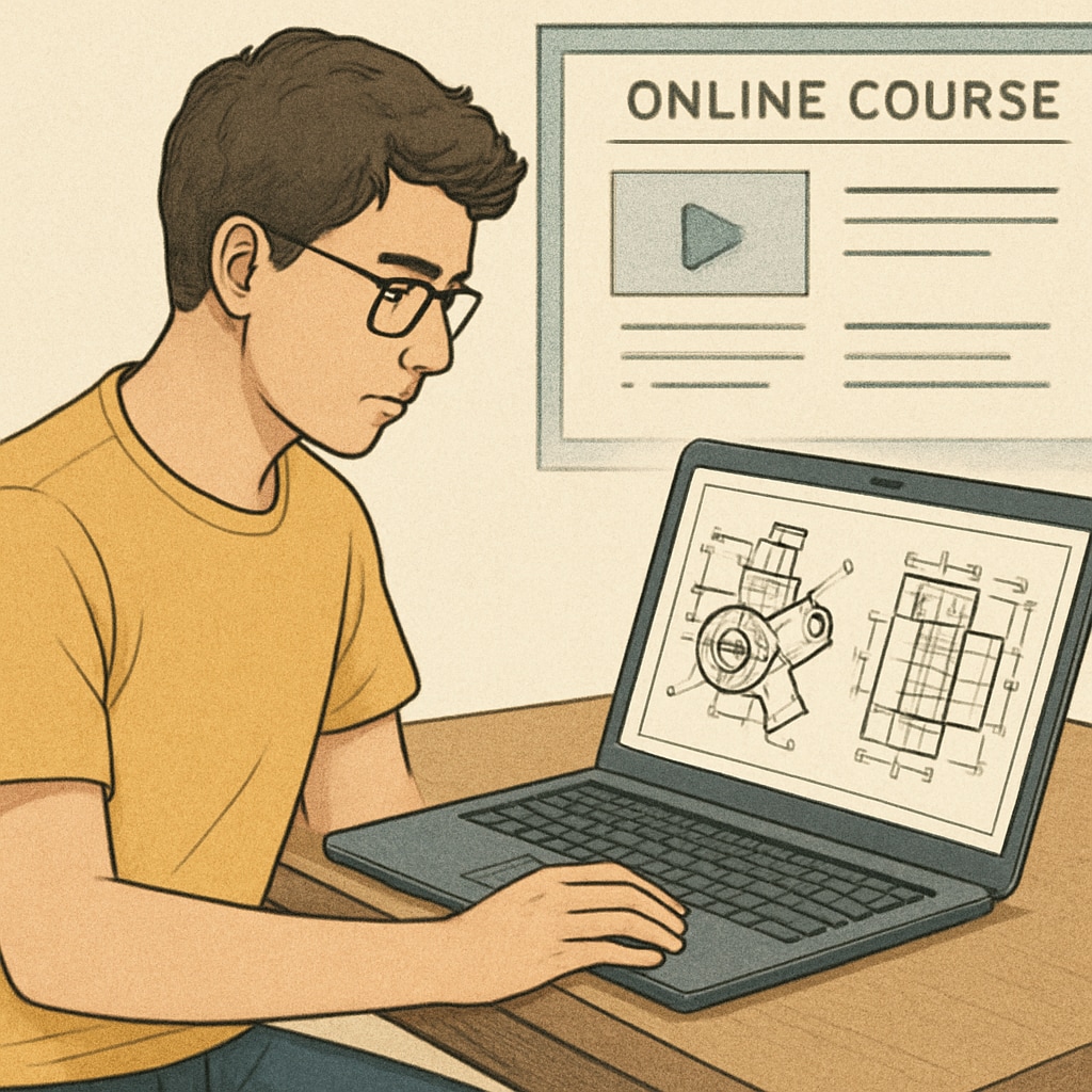 Mechanical engineering student balancing online degree coursework