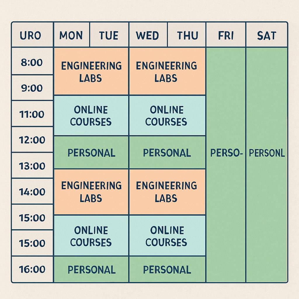Time management system for dual-degree students
