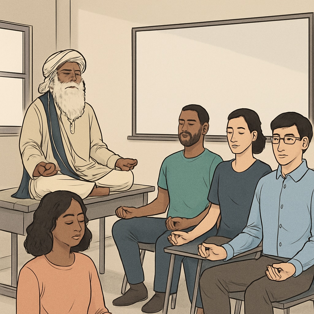 Sadhguru teaching communication exercises to female educators and students