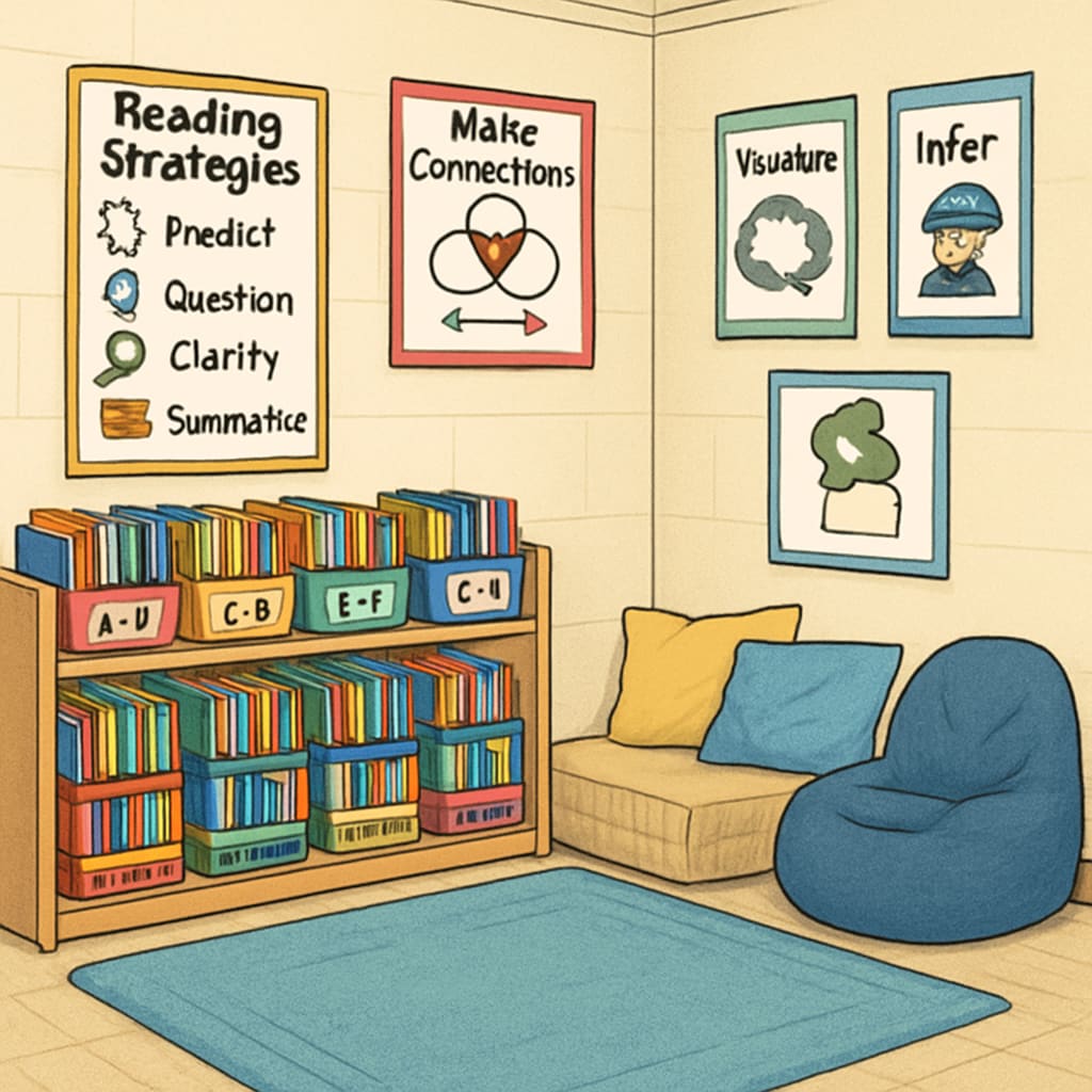 Reading instruction strategies visualization through classroom library organization