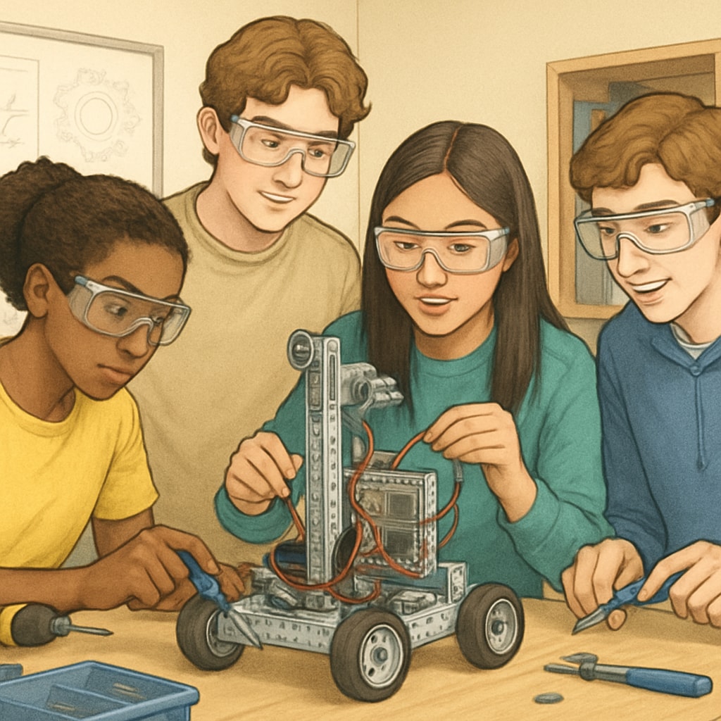 K12 students gaining mechanical engineering experience through teamwork