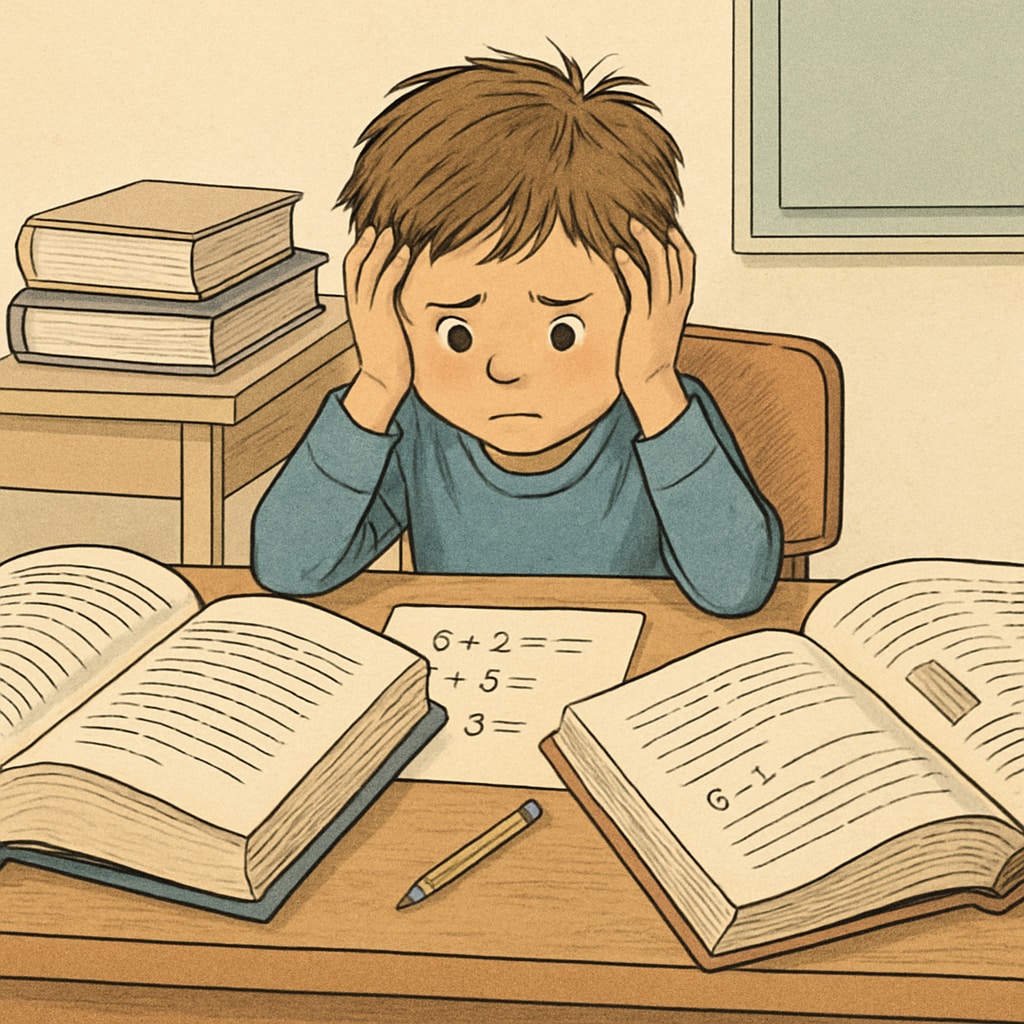 First-grade student experiencing university admissions pressure