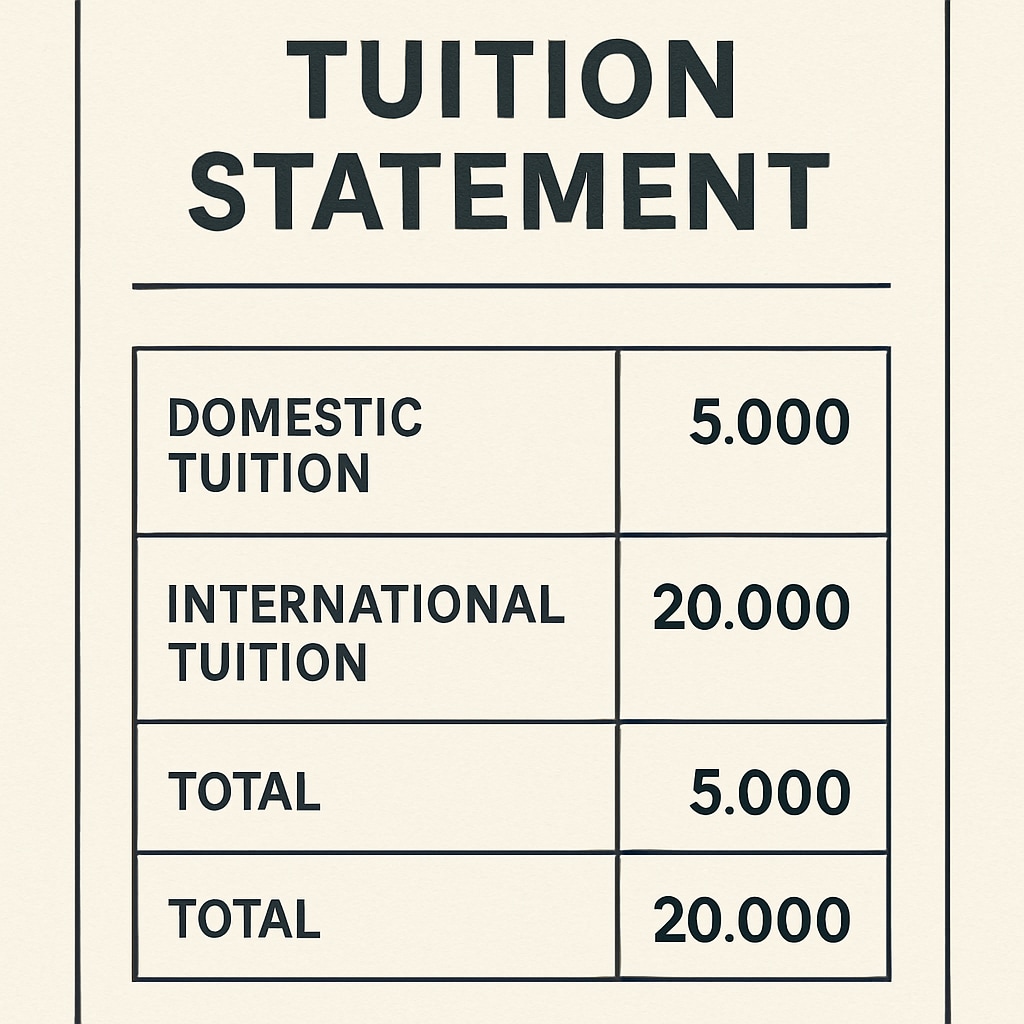 Oxford University international student fees comparison document