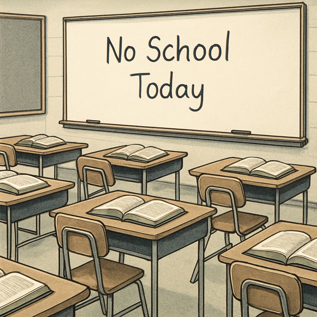 No School Tuesday protest empty classroom