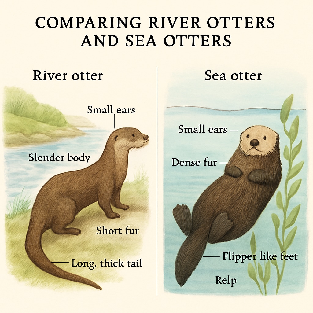 Otter species comparison for marine biology education