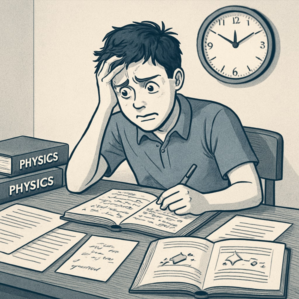 Student managing physics backlogs with time pressure