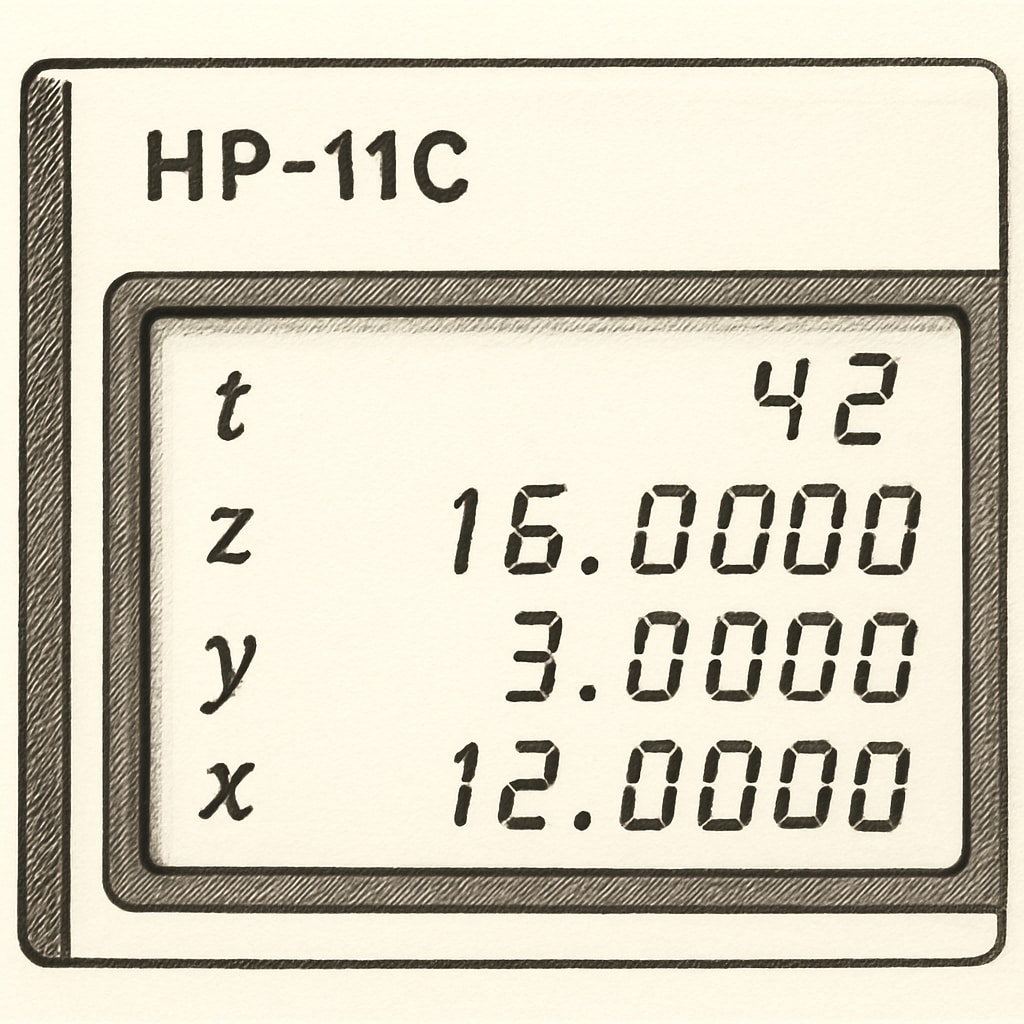RPN calculator stack display demonstration