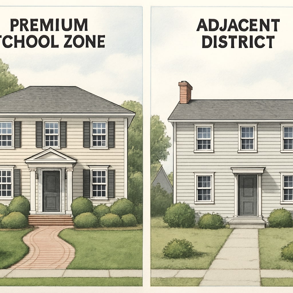 Housing comparison between top-ranked and neighboring school districts
