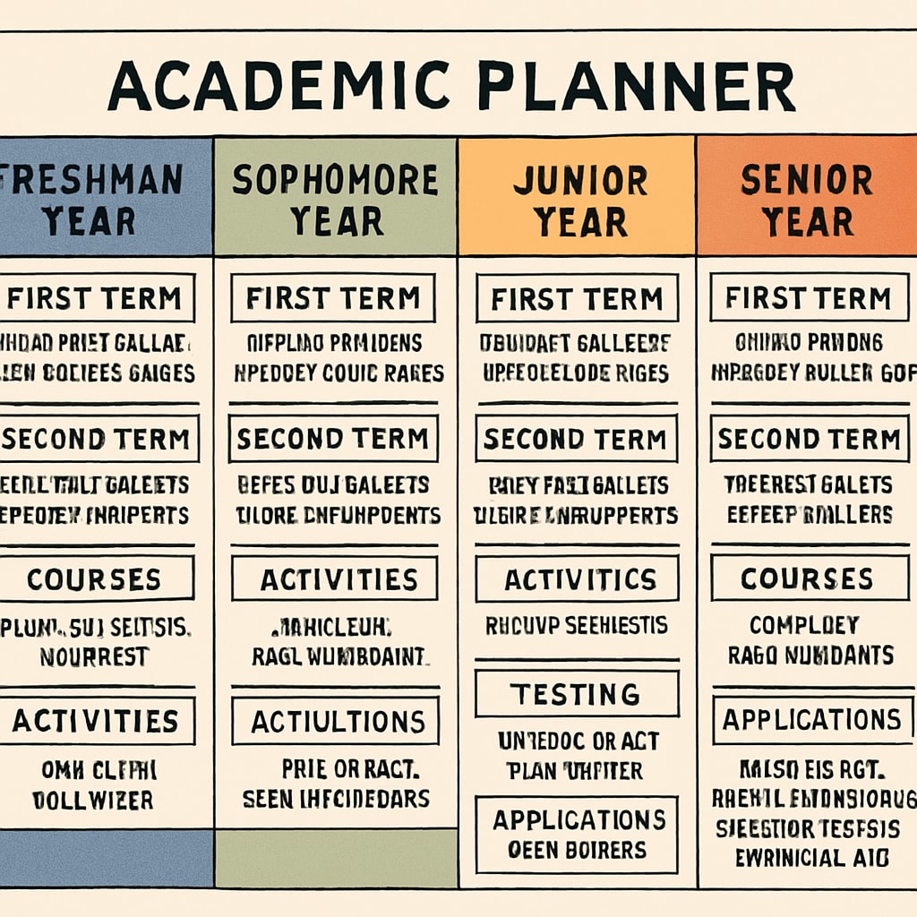 Organized college preparation schedule for high school students