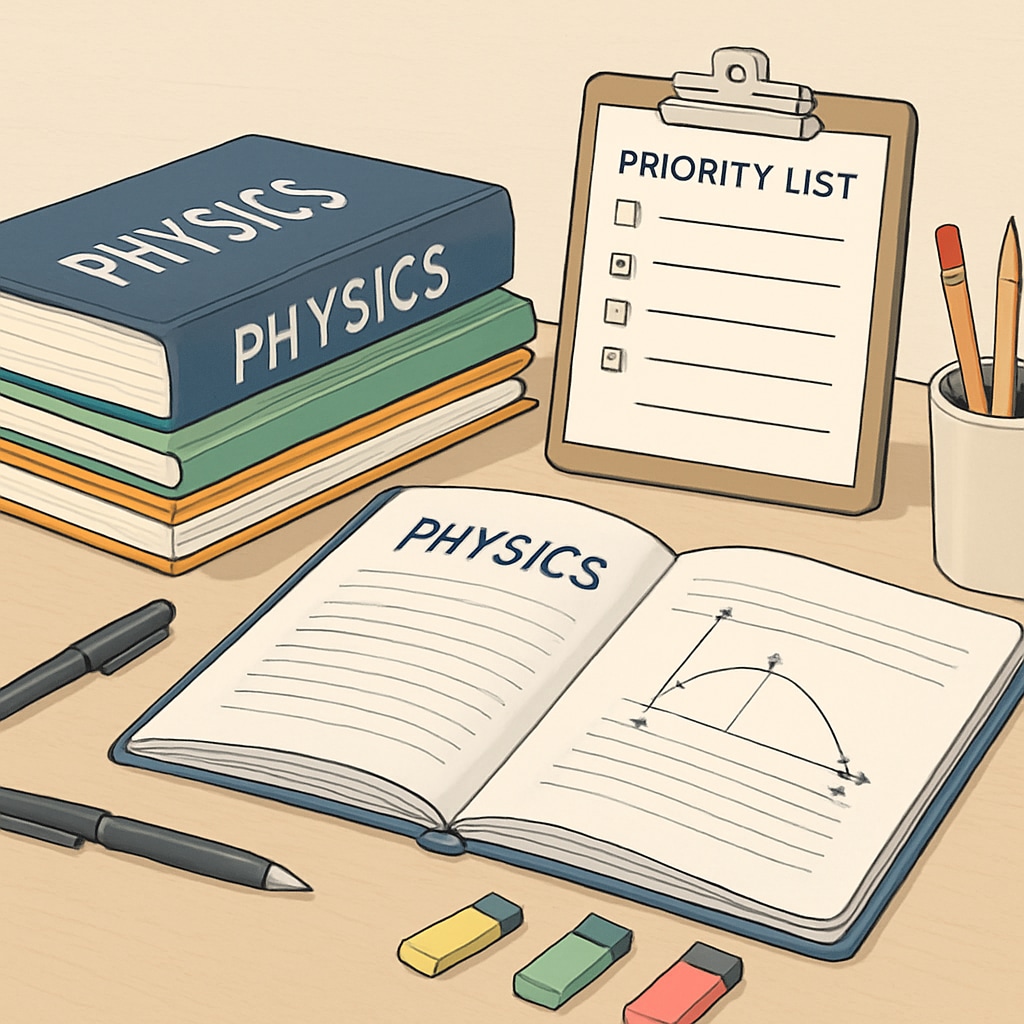 Physics backlog management with time-efficient organization