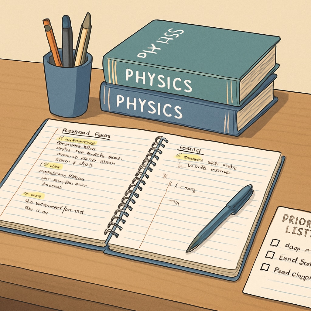 Physics backlogs organization with time management tools