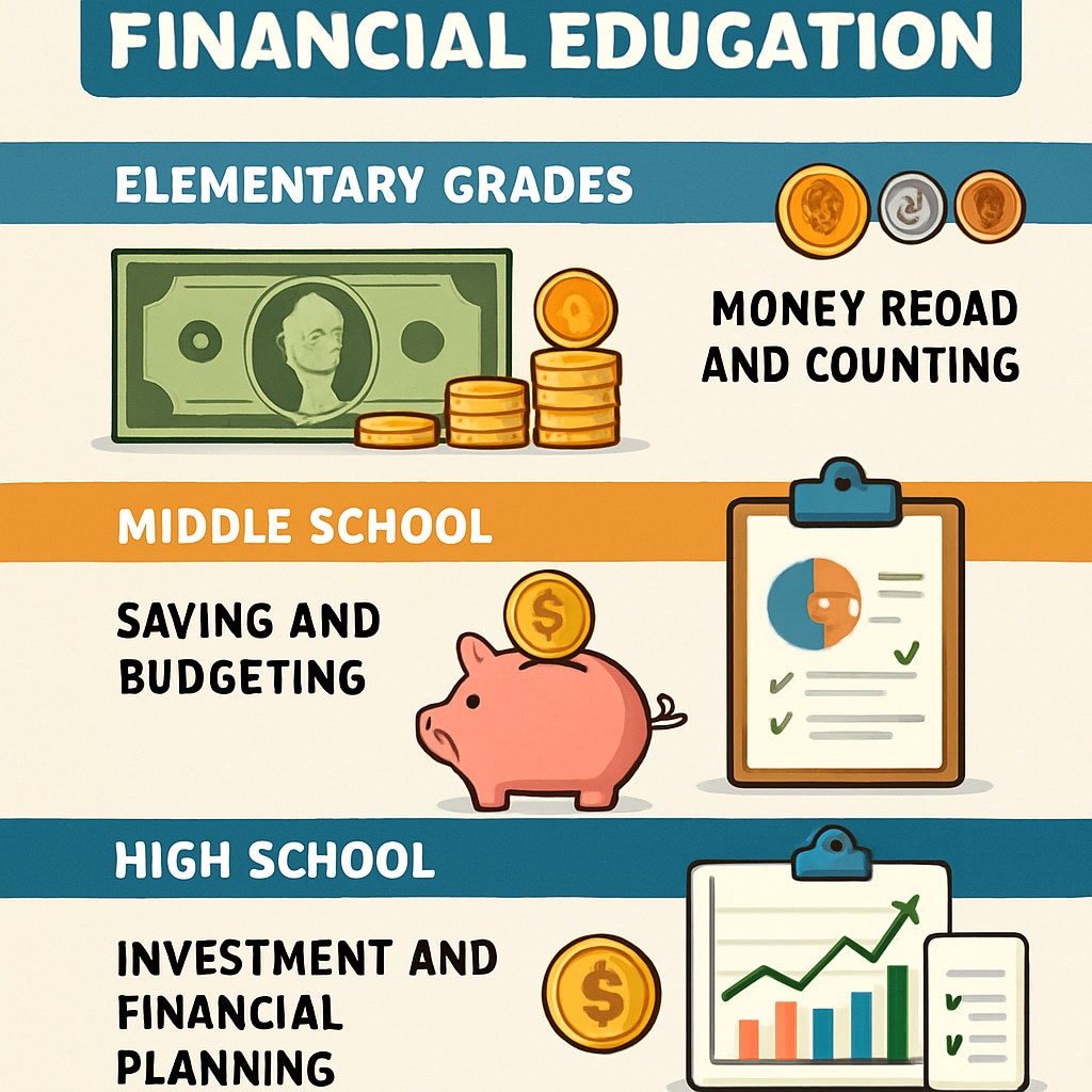 Age-appropriate financial education infographic