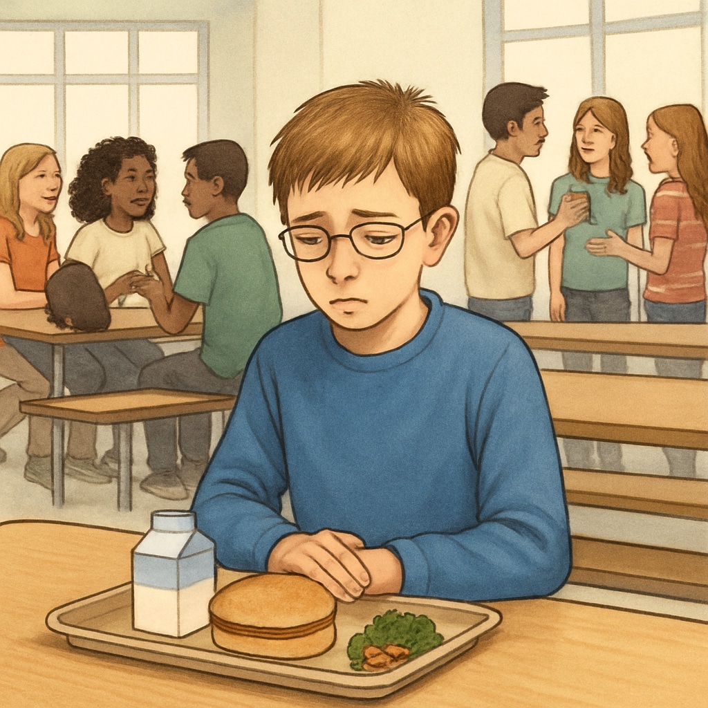 Lonely middle school student isolated from peer group during lunch Social isolation from gifted labeling
