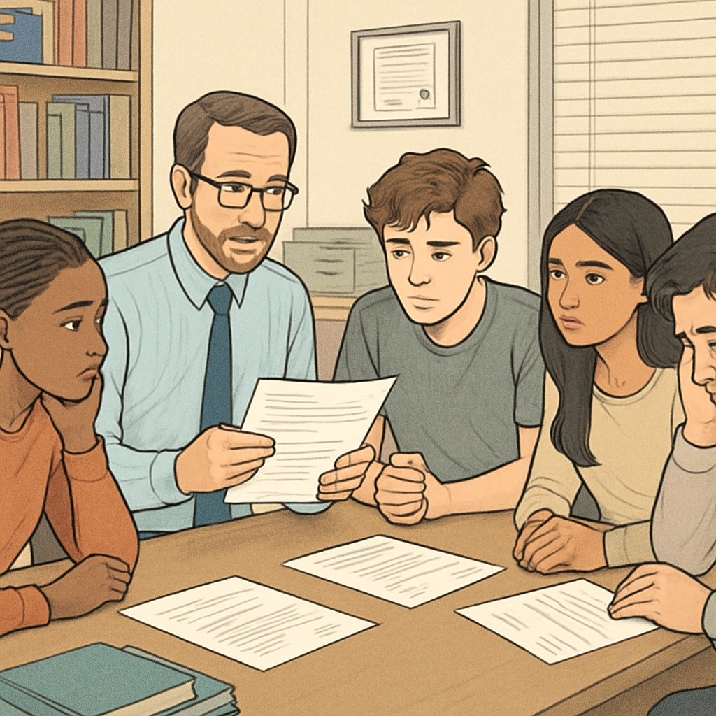 Students appealing unfair teacher grading during office hours