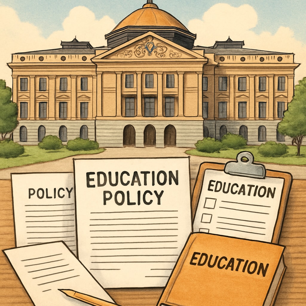 Arizona government building with education policy documents about high school diploma vs college degree requirements