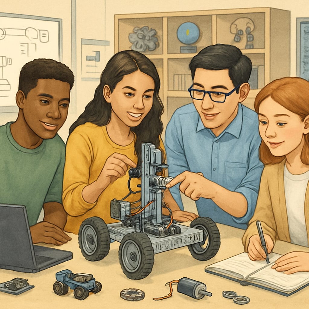 Students engaged in hands-on STEM education activities