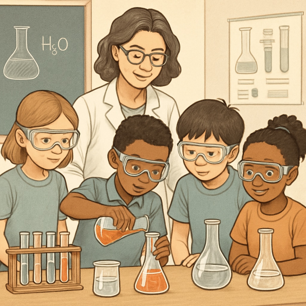 Public elementary school students engaged in hands-on STEM learning