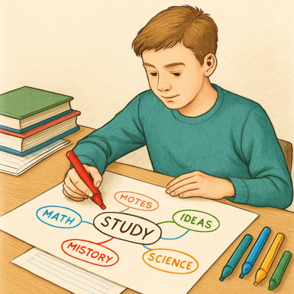 Student applying active learning and information retention methods