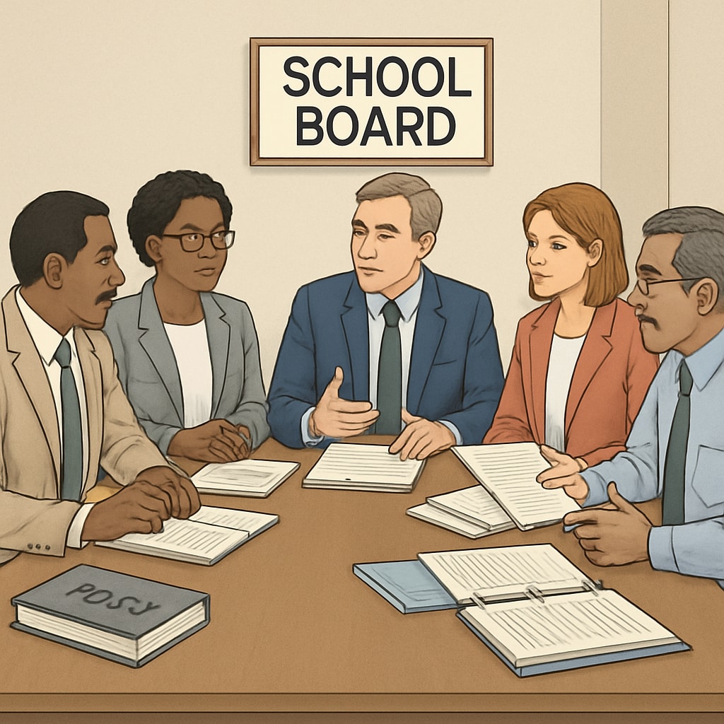 School board members demonstrating effective governance practices