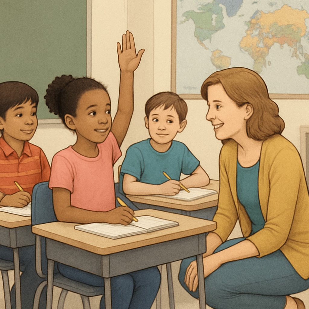 Teacher managing classroom behavior in public schools
