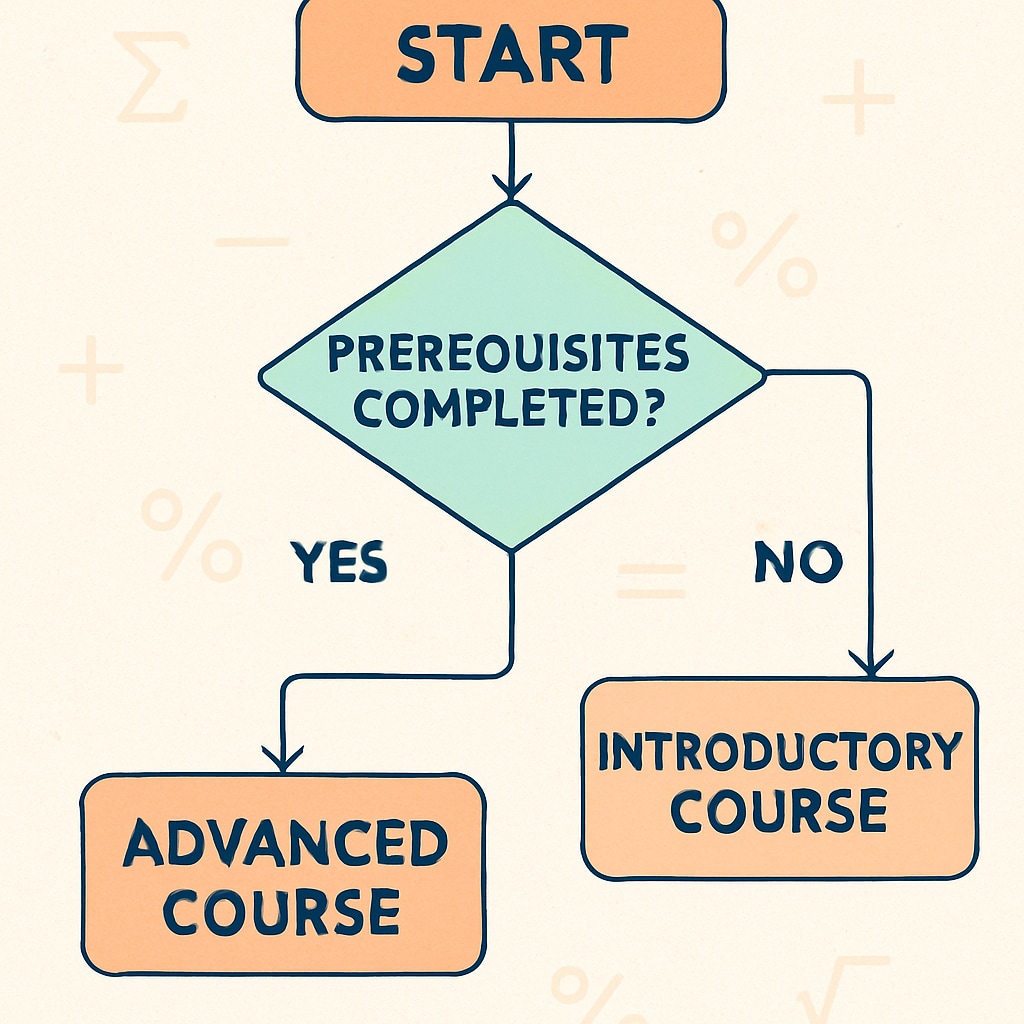 Flowchart for choosing math courses in biostatistics preparation