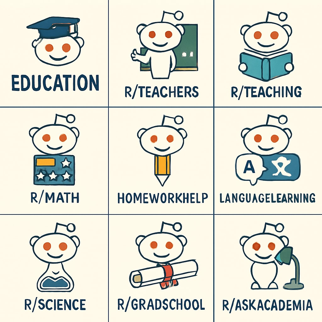 Popular education subreddits on Reddit platform