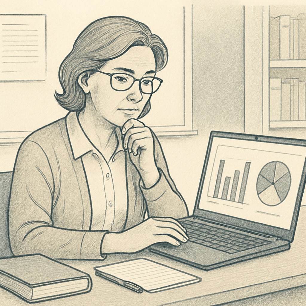 Educator analyzing research form data in Google Forms