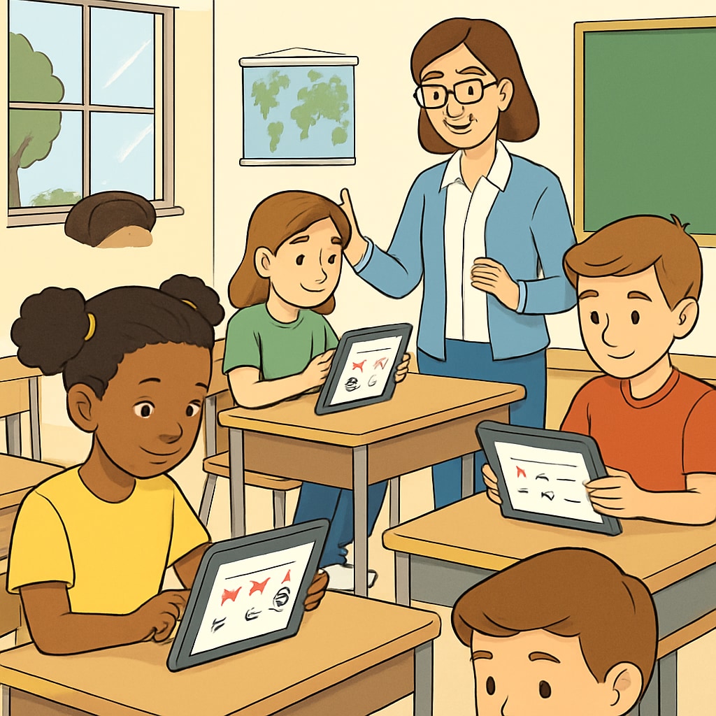 Students participating in Google Forms survey for education research