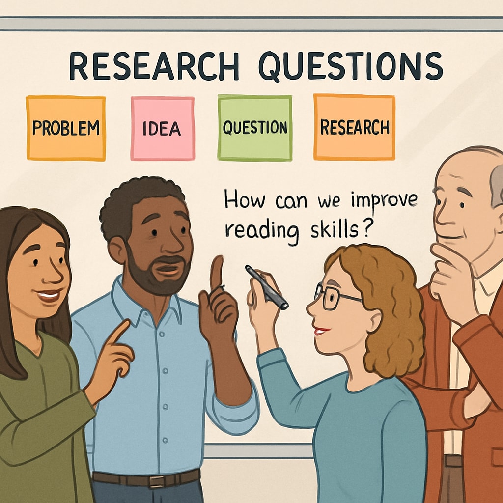 Educators using research question formulation methods during academic assistance session