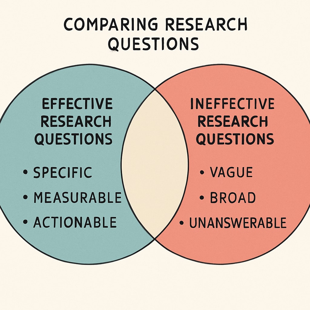 Visual guide for evaluating research question formulation in academic studies