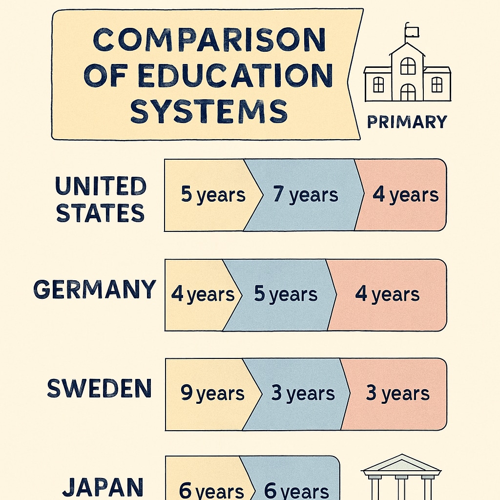 Education system duration differences infographic