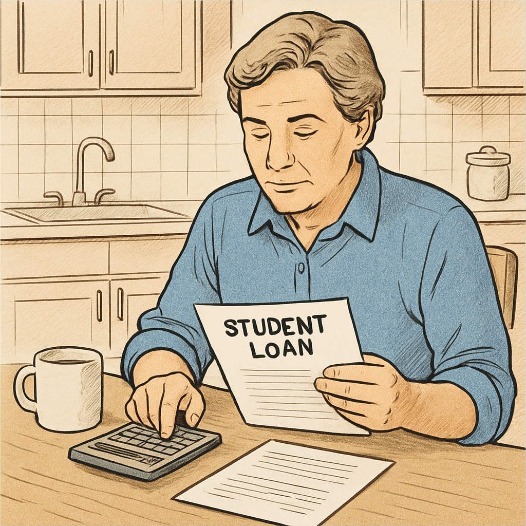 Parent calculating increased student loan payments under SAVE plan changes