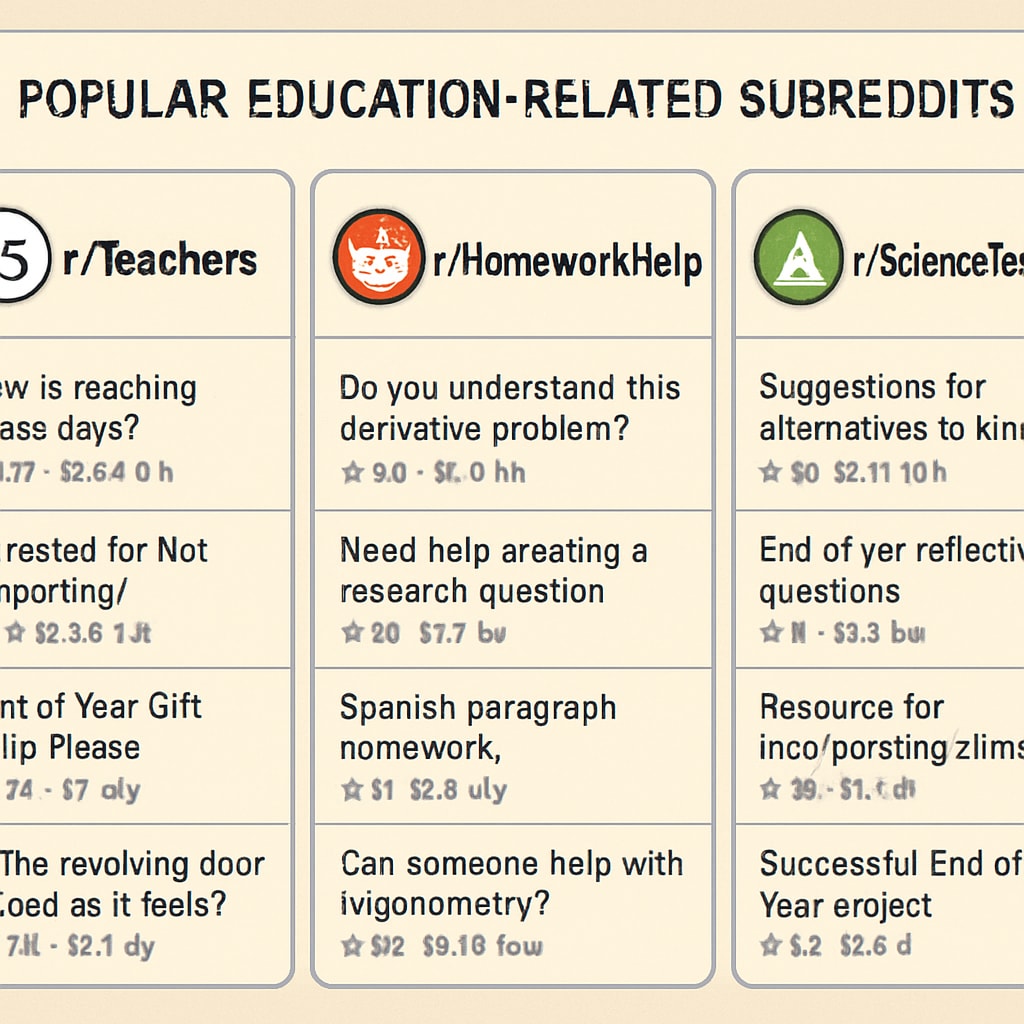 Reddit education subreddits examples