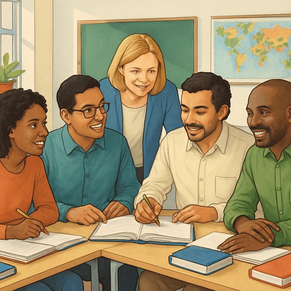 Adults overcoming educational gaps through collaborative learning