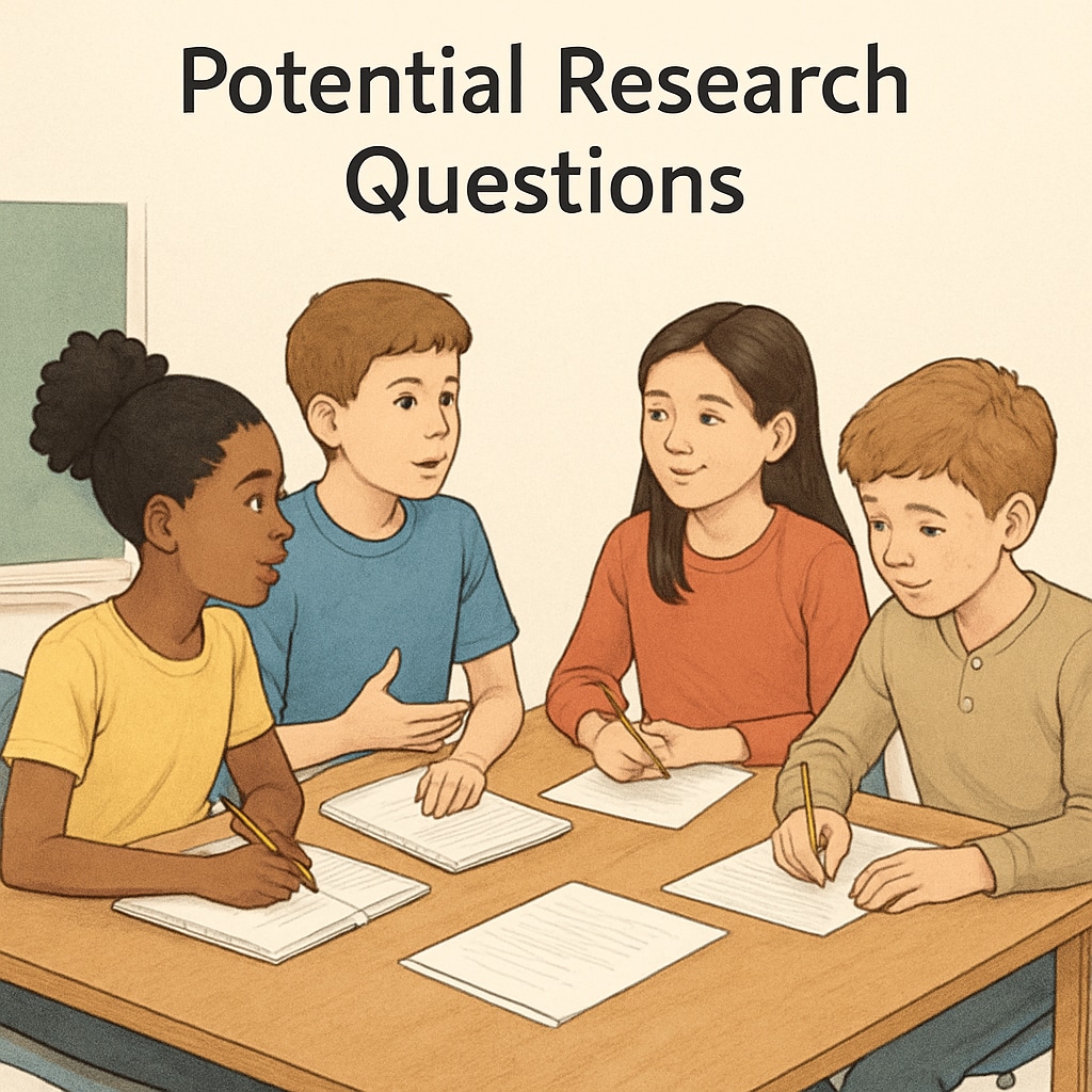 Students developing research questions in classroom