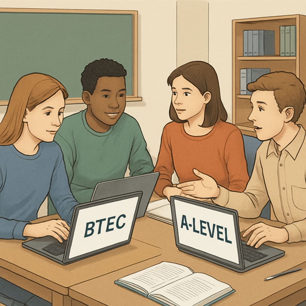 BTEC Computer Science students vs A-level learners in classroom