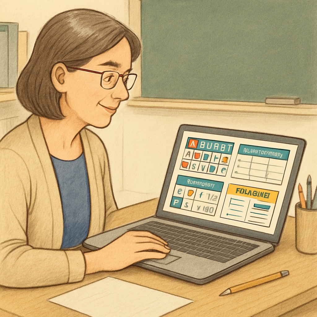 Educator creating K-12 curriculum resources with Canva digital files